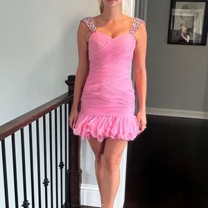 Jovani size 4 cocktail dress hot pink